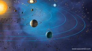 "Closest Solar System featuring Proxima Centauri and surrounding planets, illustrated in relation to our solar system."