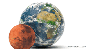"Gravity of Mars Compared to Earth shown through visual comparison of human weight and gravitational pull on both planets."