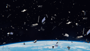 "Space Disaster: A powerful depiction of a catastrophic event in space exploration, showing the aftermath of mission failure."