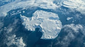Antarctica from Space showing vast ice sheets and glaciers