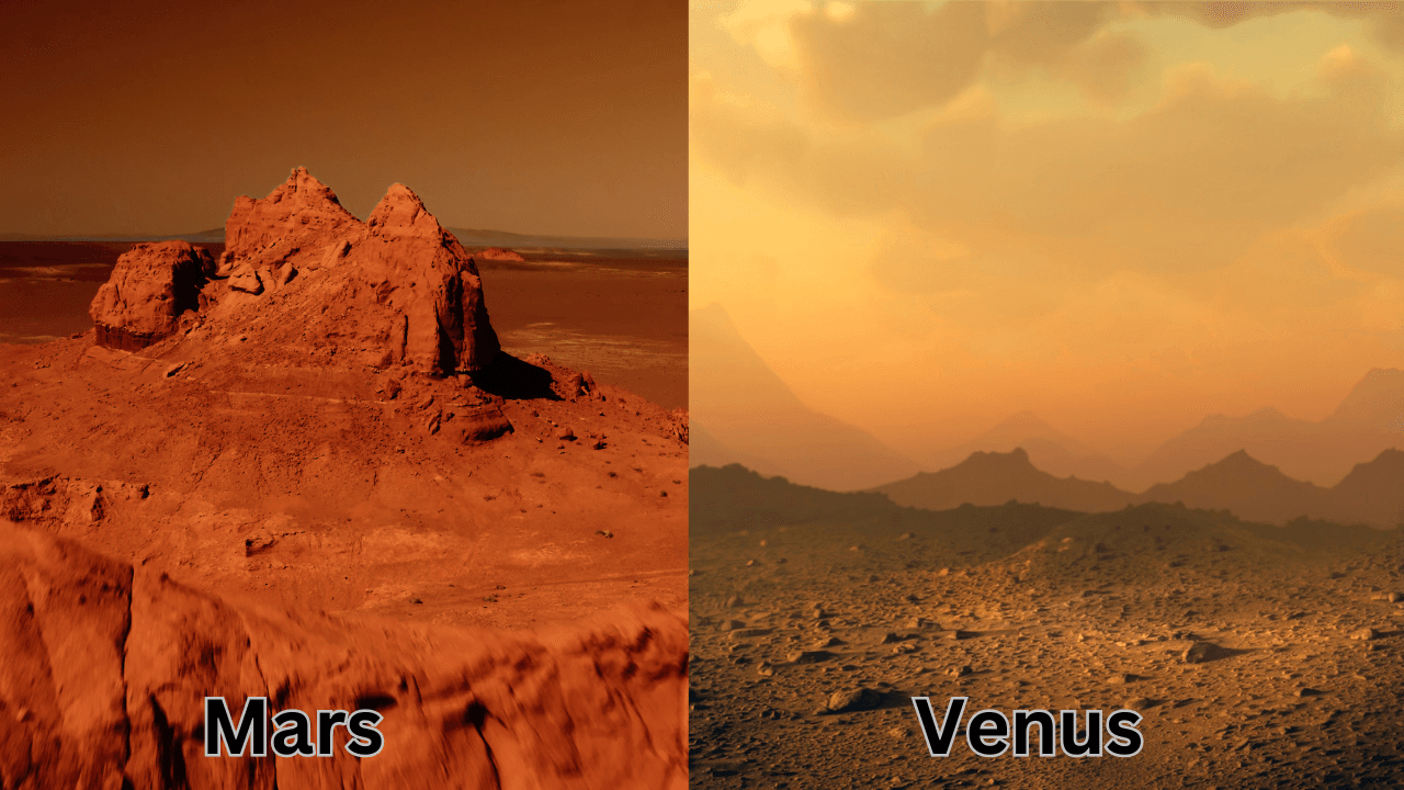 Stark Differences: compare the atmospheres of mars and venus​