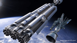 Diagram comparing rocket sizes to show how big is Falcon Heavy in height and power."